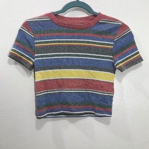 Zara Striped Stretchy Crop Top